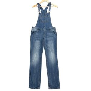 Mossimo Denim Jean Overalls Womens S Blue Slim Leg Stretch Bibs Jumpsuit Chore